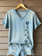 T-shirt femme patte de chien et coeur